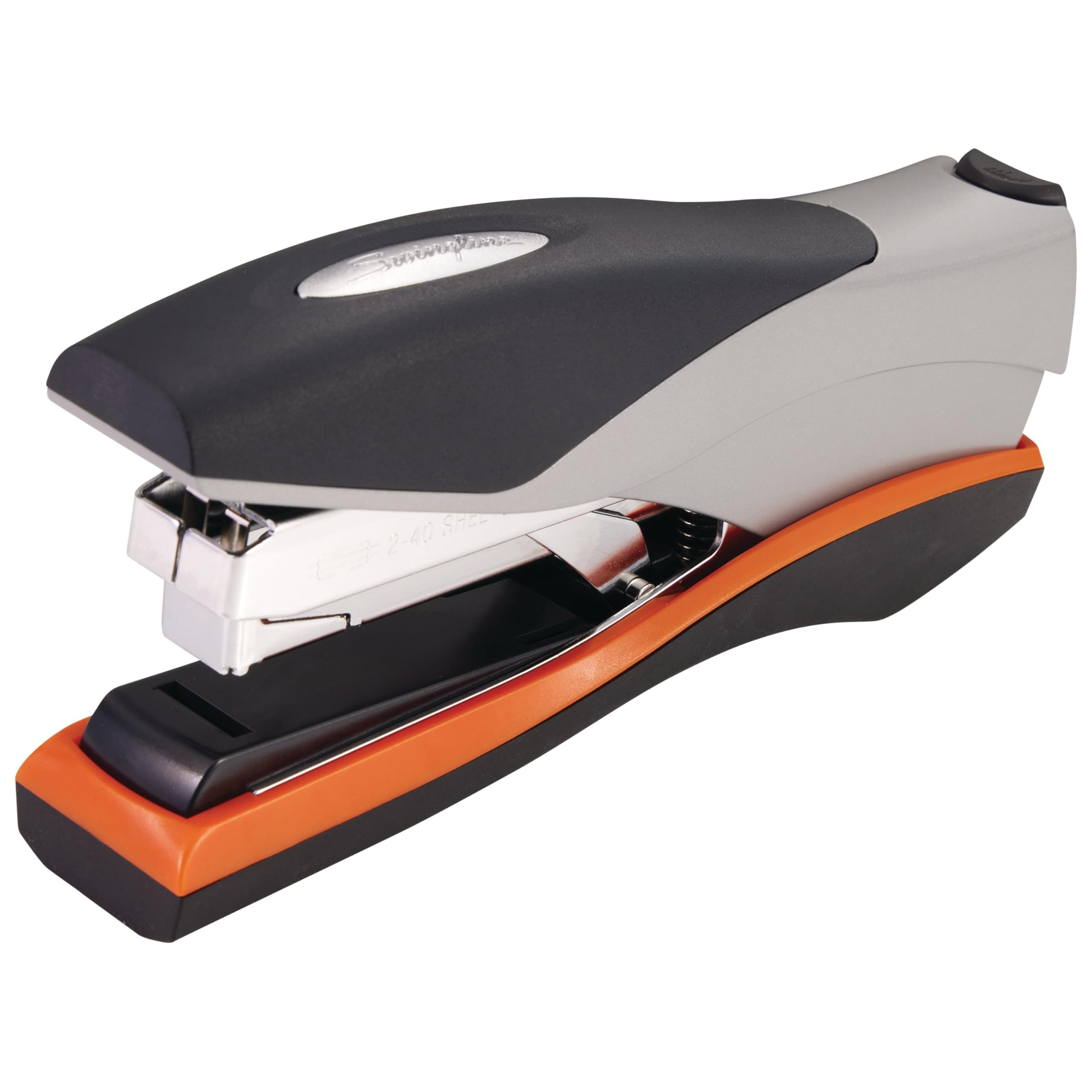 Stapler, 40 Sheet Capacity, Optima 40, Jam Free, Reduced Effort, Soft Grip, Metal, Orange and Gray (87845)