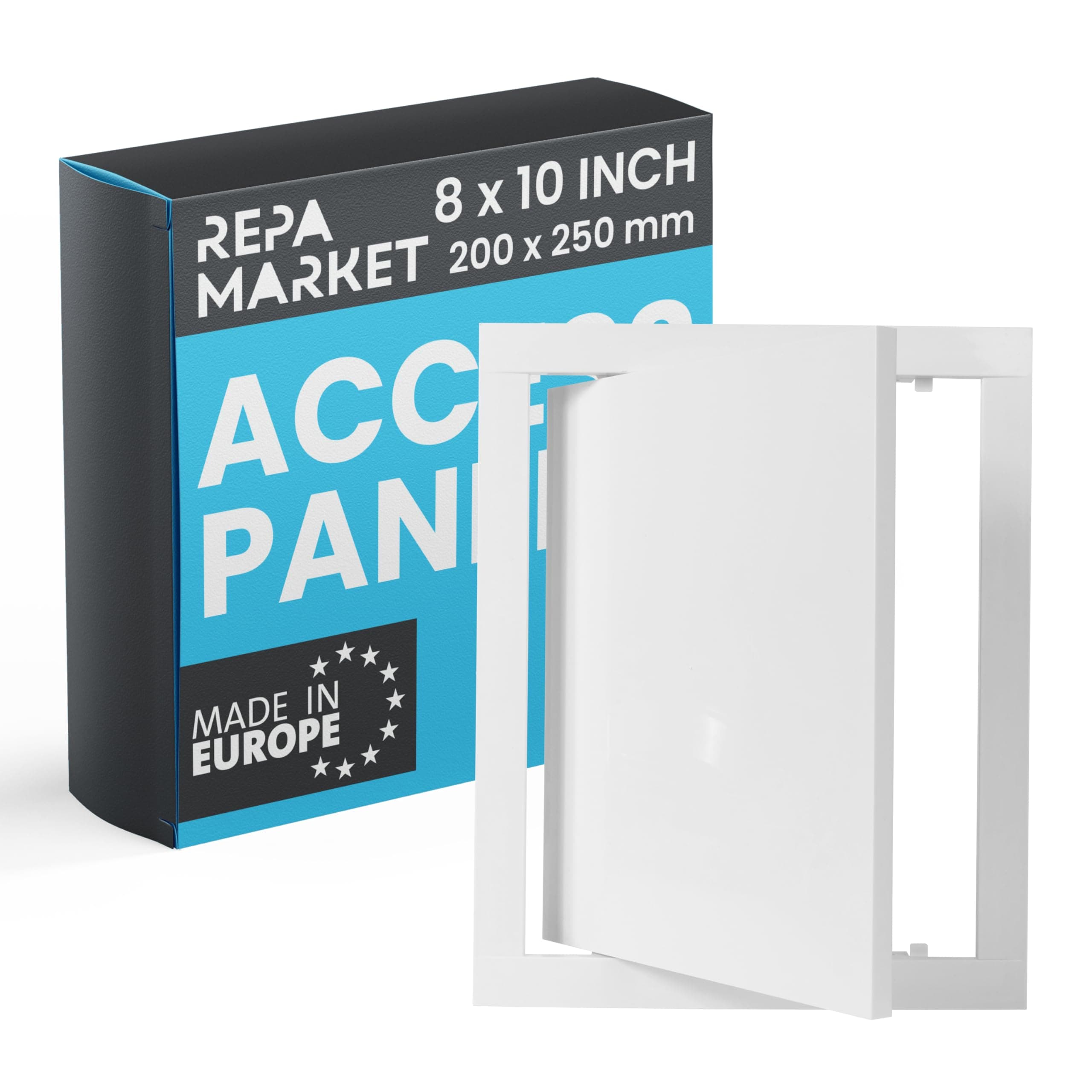 Repa Market 8" x 10" White Access Panel Door Opening Flap Cover Plate - Plumbing, Electricity, Alarm Wall Access Panel for Drywall - Box Door Lock - Door Latch - Size/Color (8 x 10, White)
