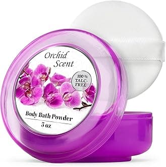 R-NEU Body Powder for Women with Powder Puff, 100% Talc-Free, Majestic Orchid...