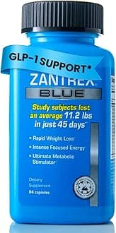 Zantrex Blue Energy & Thermogenesis Boost Energy | Weight Loss Supplement for Appetite Control, Increased Calorie Burn and Supports GLP-1 Levels | 84 Capsules