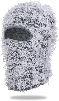 Distressed Balaclava Ski Mask for Men/Women Knitted Full Face Ski Mask Windproof Neck Warmer