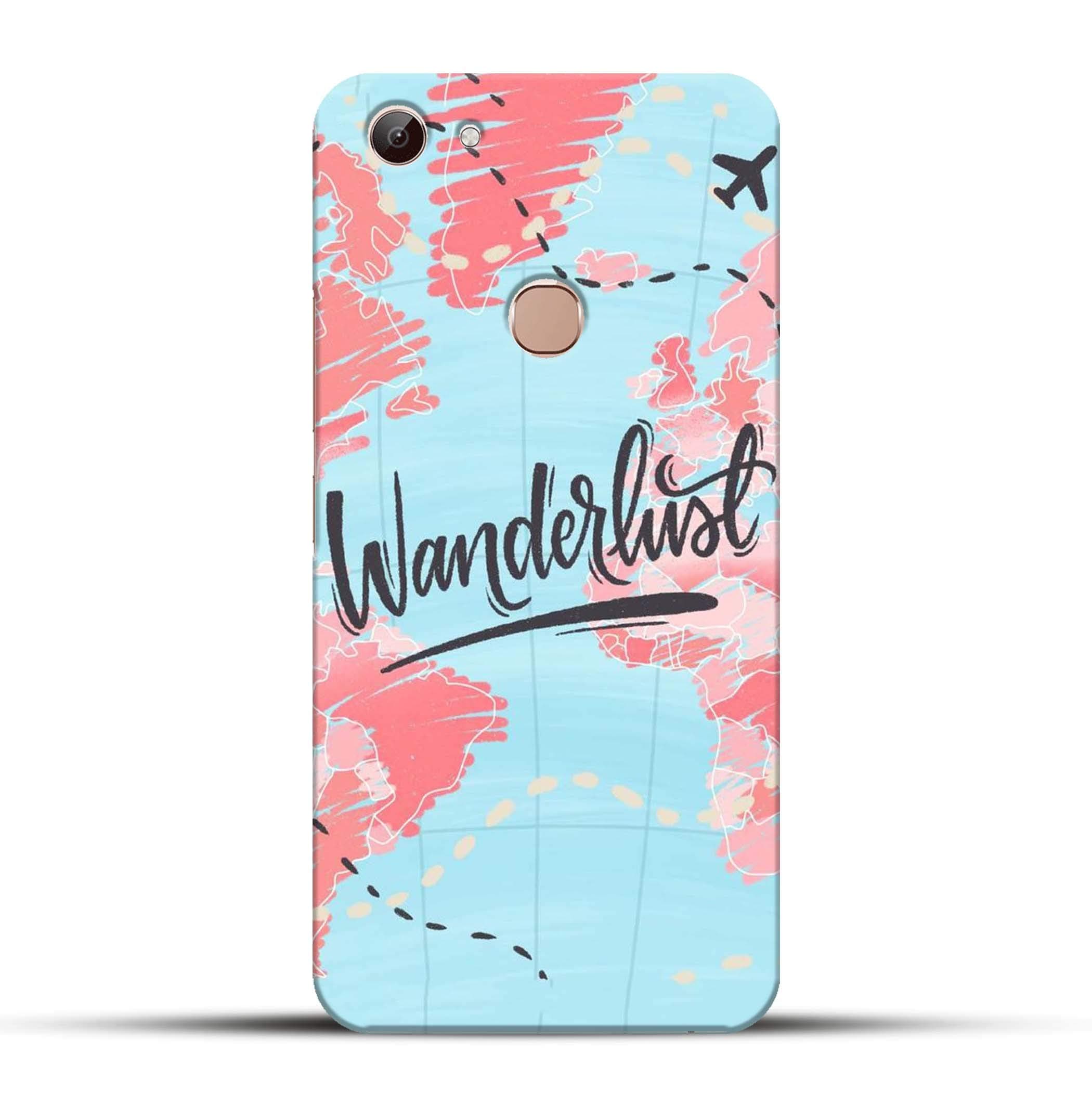 Pikkme Quote - Wanderlust - Location Map Designer Printed Hard Back Case and Cover for Vivo Y83