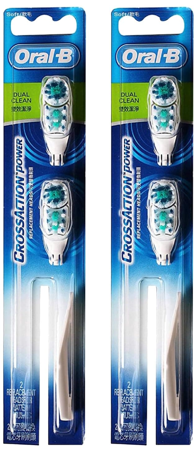 Oral B CrossAction Power Toothbrush Replacement Head (Soft) (Pack of 2)