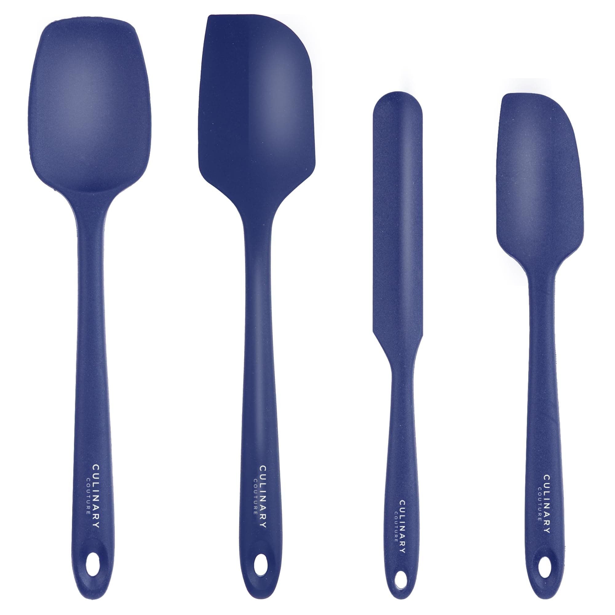 4-Piece Blue Baking Spatula Set - Holiday Baking Essentials, Rubber Spatulas Silicone Heat Resistant, BPA-Free - Spatula Set for Nonstick Cookware - Silicone Baking Utensils