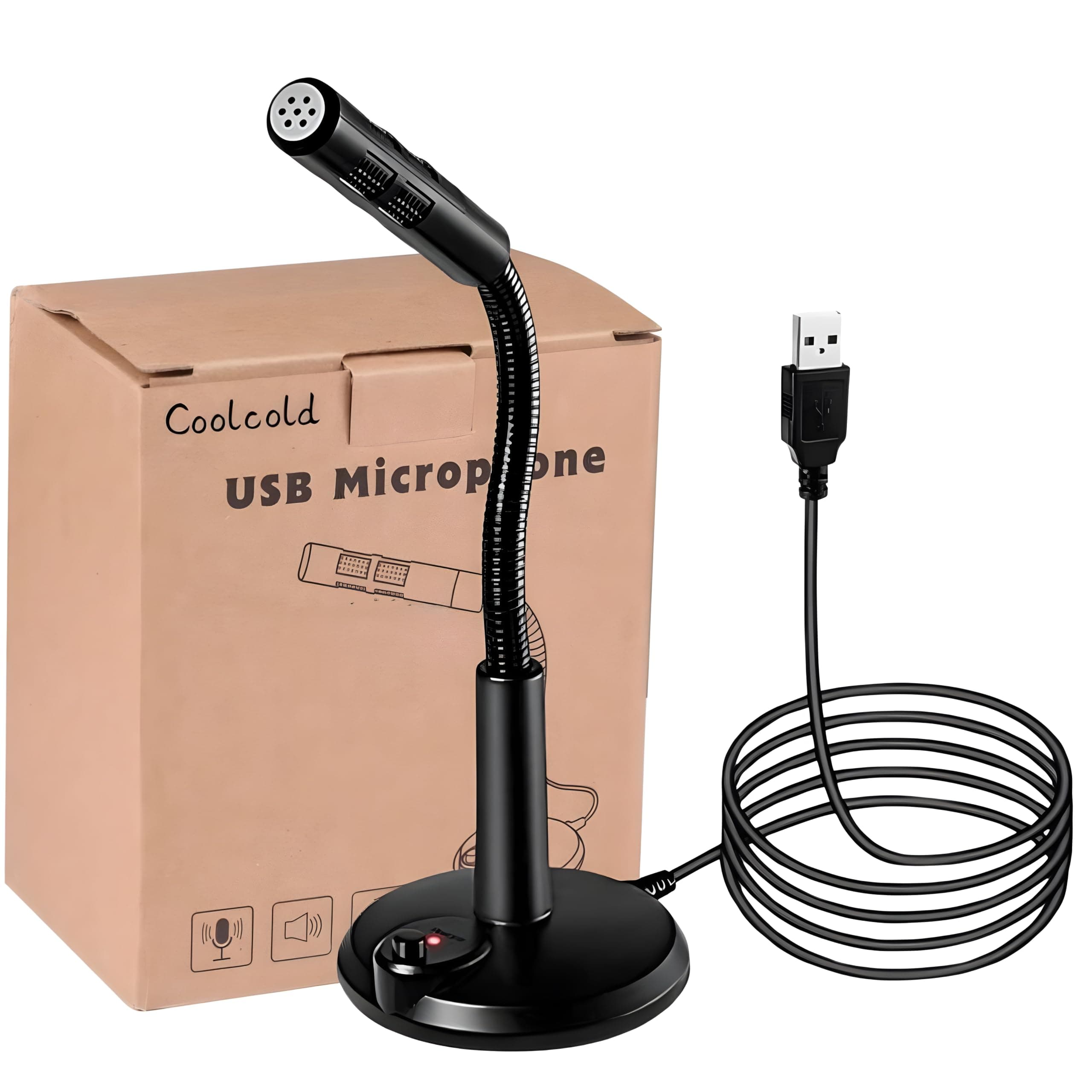 USB Microphone – Plug & Play Noise Cancelling Mic for PC, Laptop & Mac – Professional Desktop Microphone for Gaming, Streaming, Podcasting, Video Calls – Compatible with Windows & MacOS