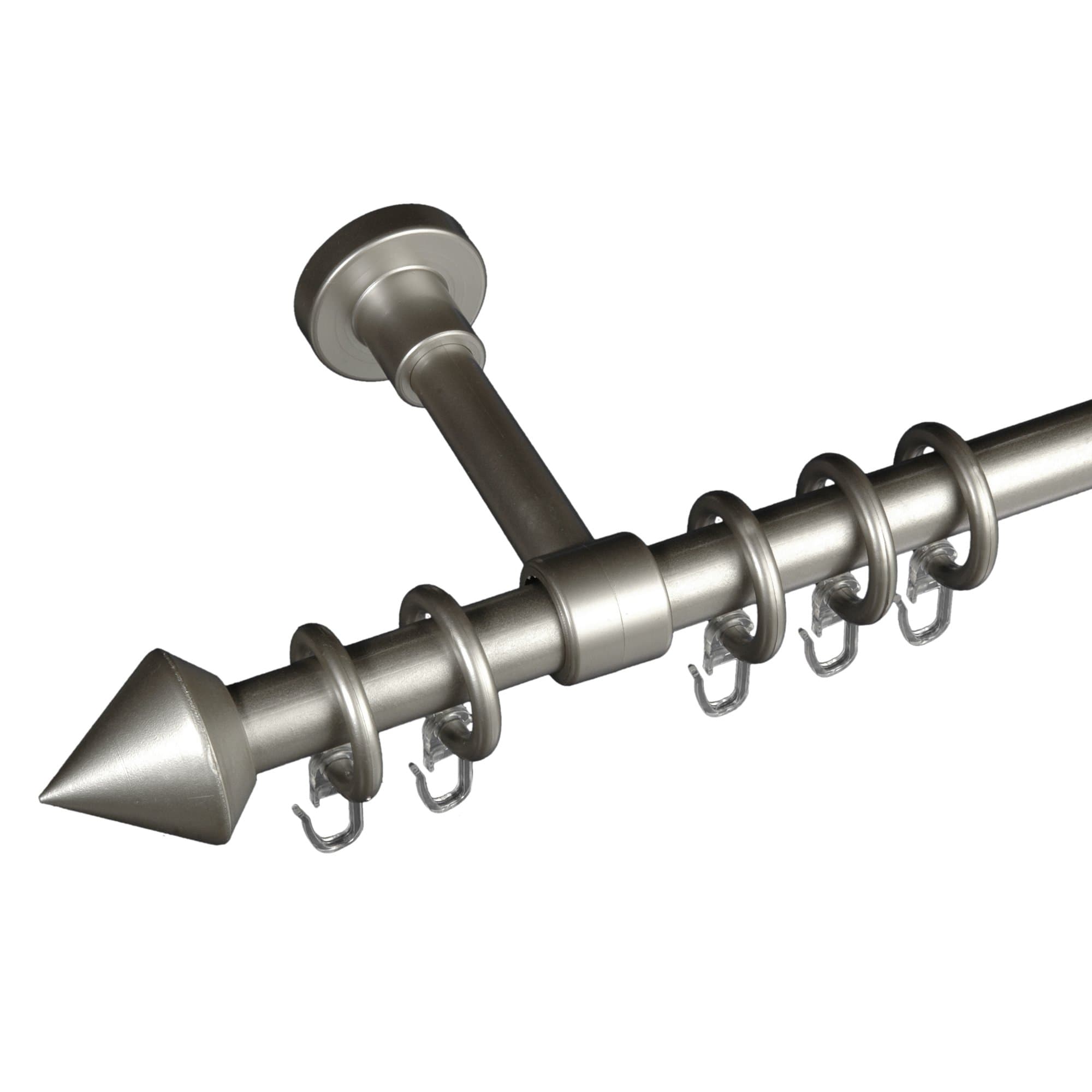 LIEDECO Curtain rail Cone, silver matt, ø 20 mm, 1-heat - Length 78.74"