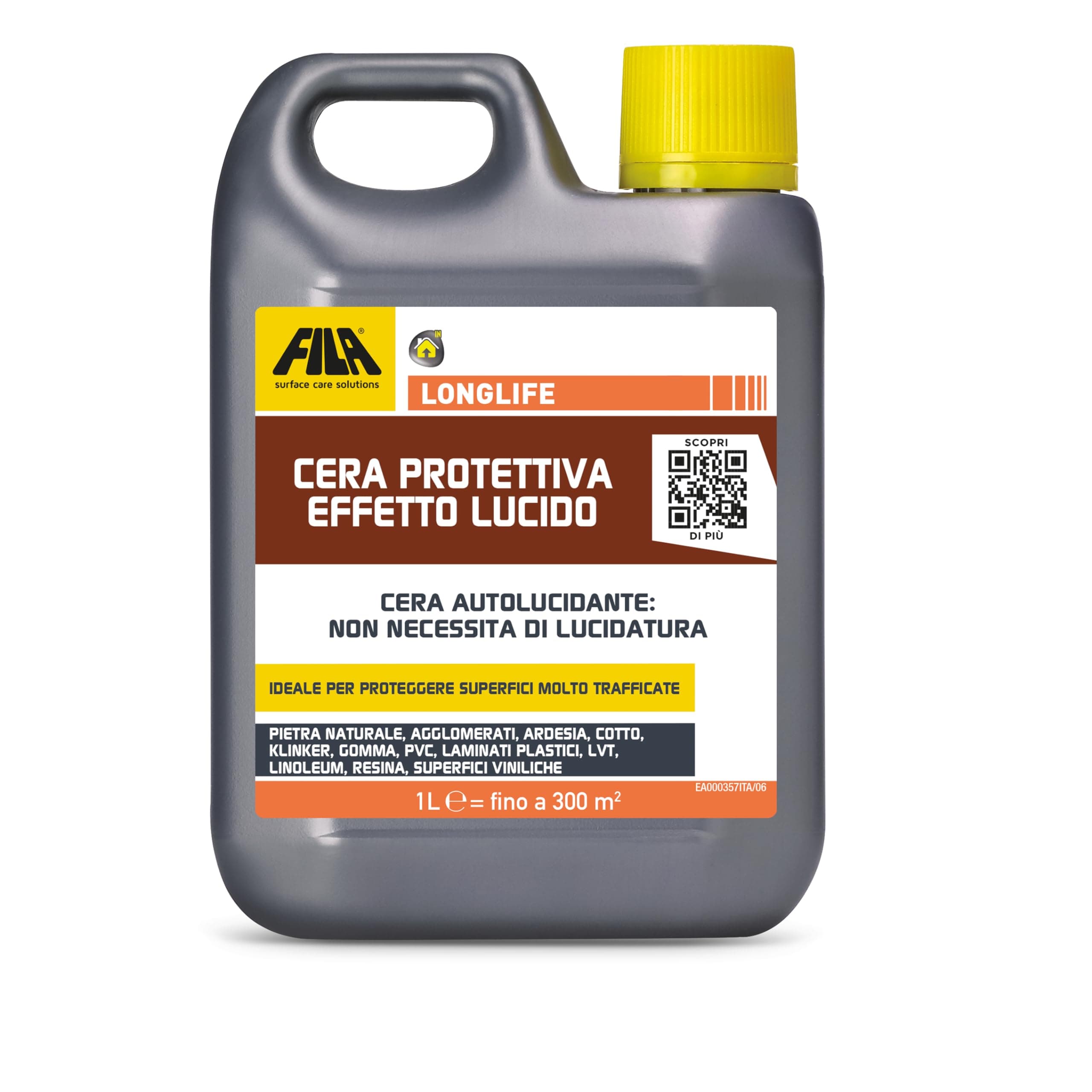 Fila Surface Care Solutions LONGLIFE Self-Gloss Floor Wax, 1 L