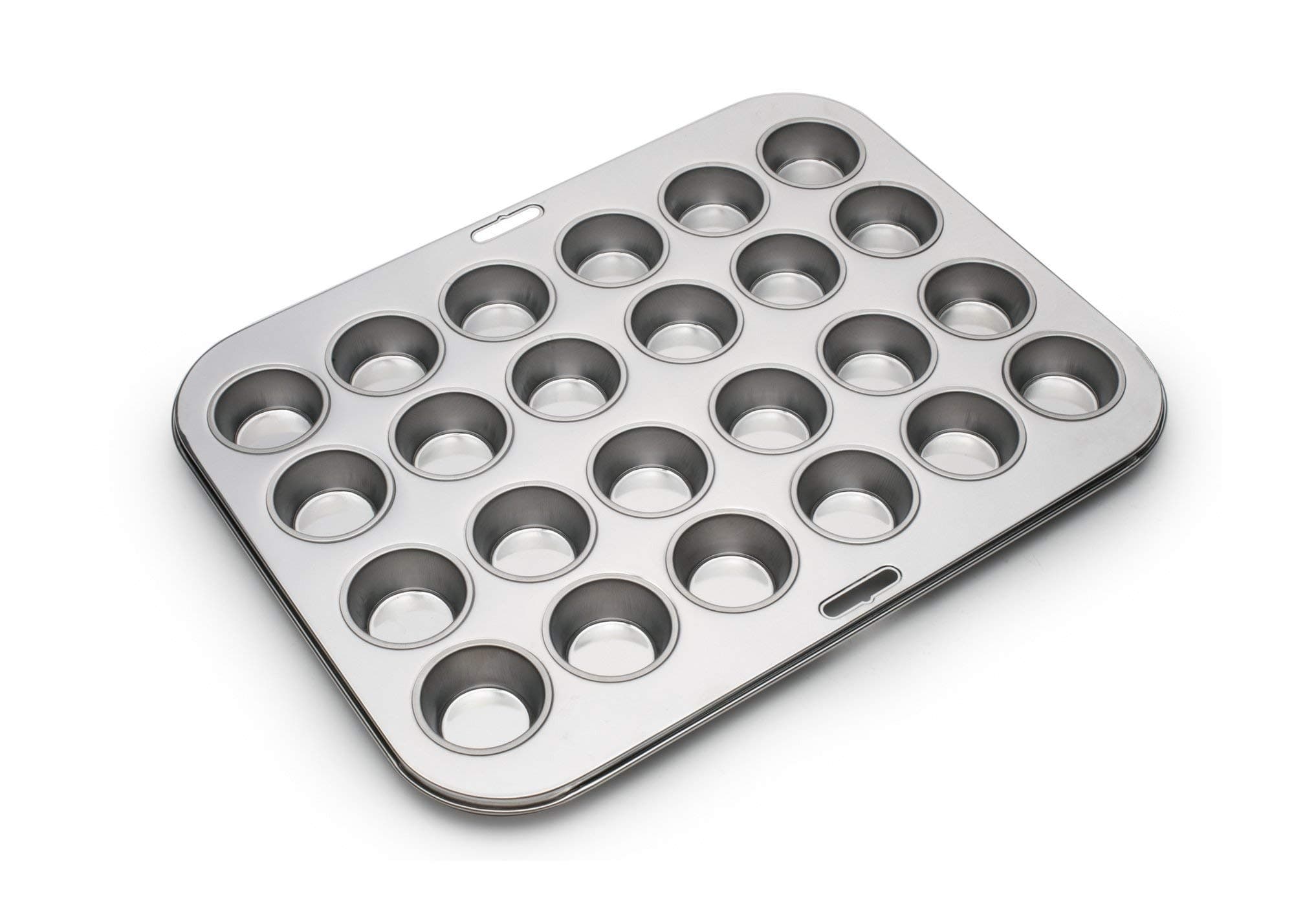 Mini Muffin and Cupcake Pan, 24 Mini Cups, Stainless Steel Baking Pan, 10.5 x 13.75 x 1.5 inches,