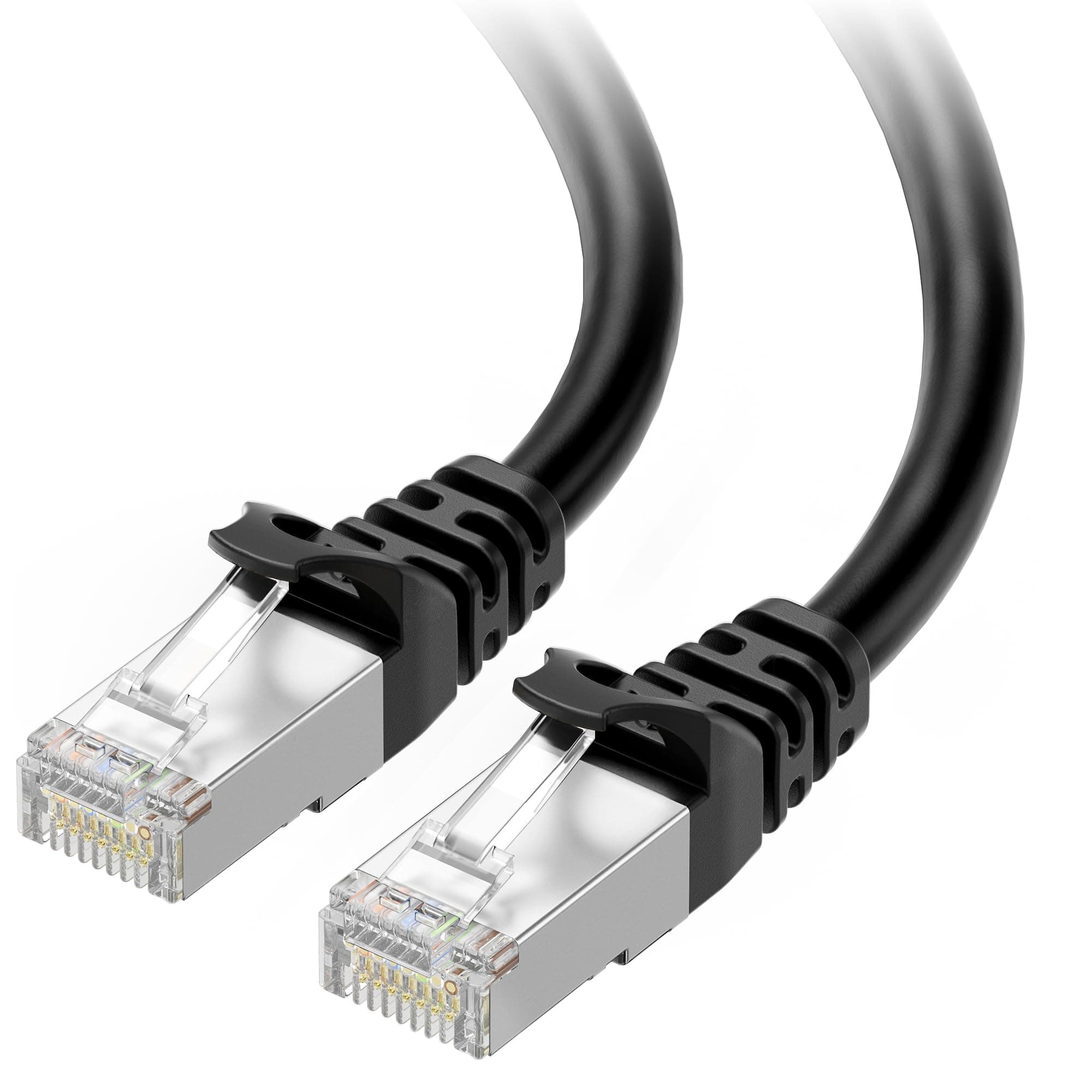 10Gbps Snagless Shielded Cat 6A Ethernet Cable - 14ft, Cat 6A Cable, Cat6A Cord, Ethernet Cord, Black