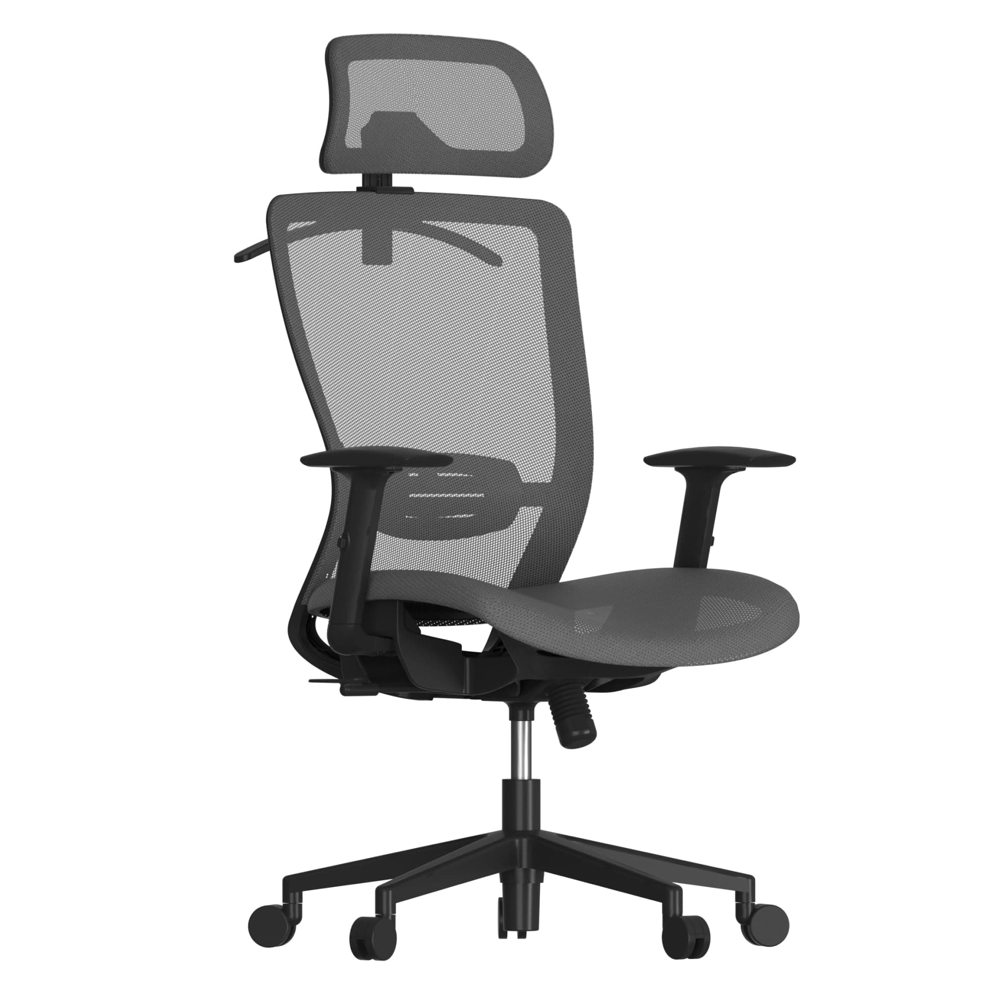Ergonomic Office Chair, High Back Mesh Swivel Computer Chair, Executive Office Desk Chairs, with Adjustable Lumbar Support/2D Headrest/Lockable Backrest, OC3 Mesh Seat, Gray