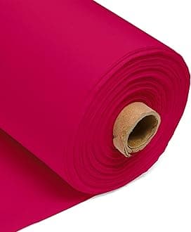 100% Cotton Fabric 60 Inch 150cm Wide 150GSM Material for Sewing, Dressmaking, Quilting, Curtain Linings, Pillowcases & Totes Fabric by The Half Metre by Discount Fabrics LTD(Cerise, 10m)