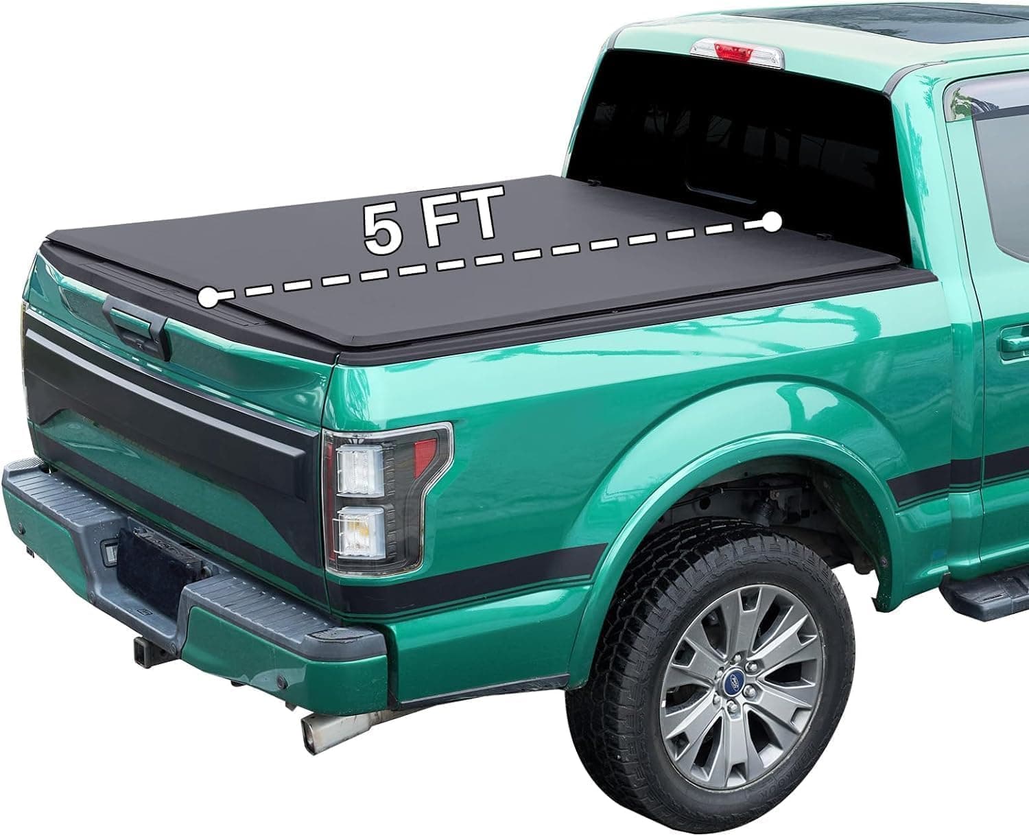 Perfit Liner 5.0 FT (61") Bed Soft Tri-Fold Tonneau Cover Fits 2019-2026 Ford Ranger Truck Cargo SoftTopper, 3-Folding, not fit Cargo Management Rails