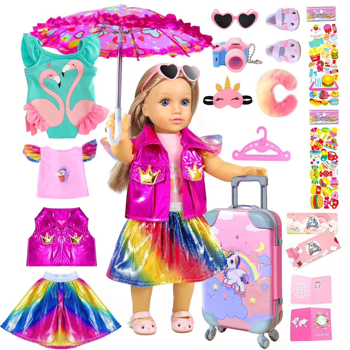 Doll Travel Suitcase Play Set