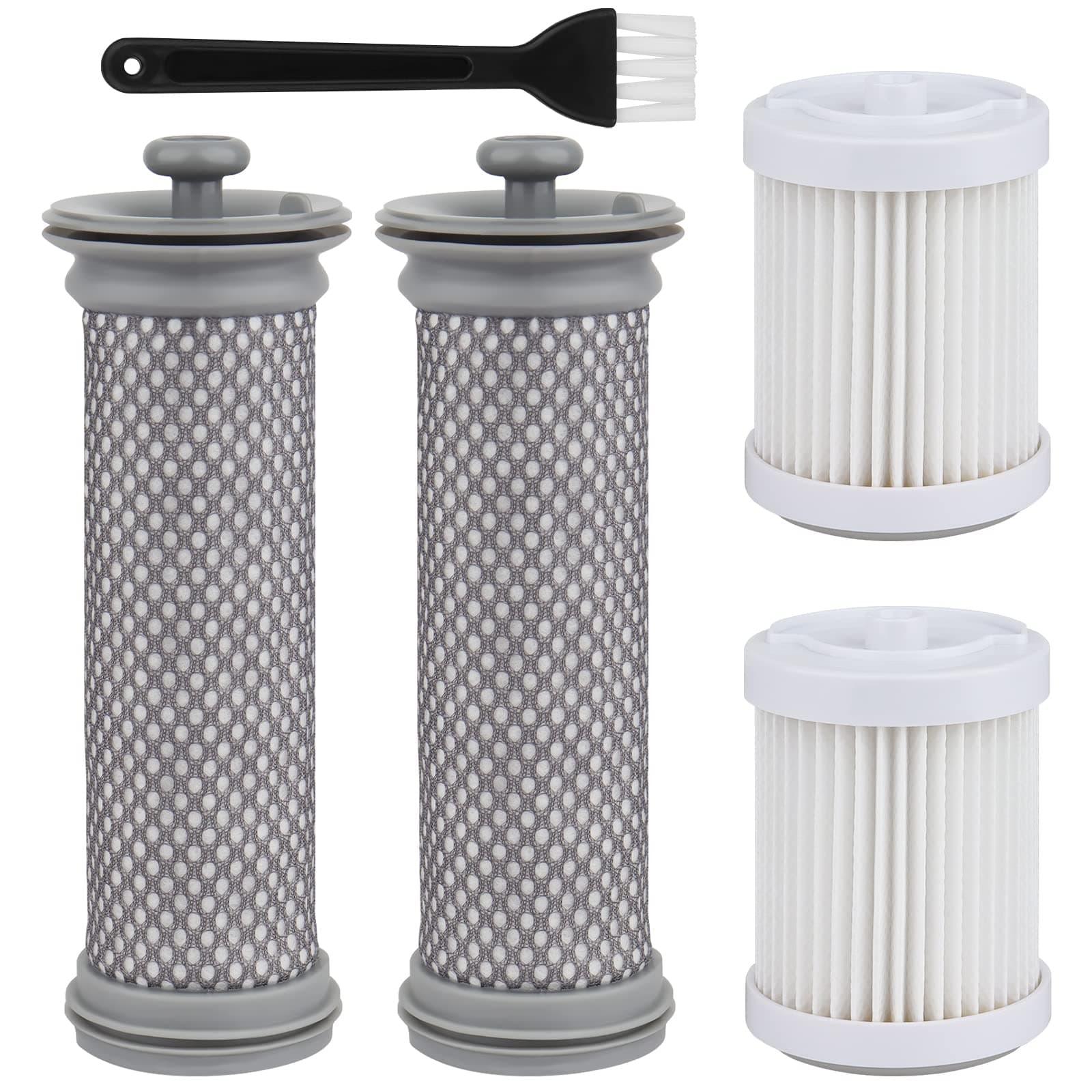 Replacement Filter kit Compatible with Tineco A10/A11 Hero, A10/A11 Master, PURE ONE S11 Vacuum Cleaner, Pre Filters & 2 Pack HEPA Vacuum Filter & 1Pack Brush