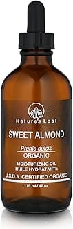 Organic Sweet Almond Oil 100% Pure/Cold Pressed/Dry, Itchy Skin, Fine Lines & Wrinkles, Crows Feet, Split Ends, Frizzy's, Scars, Stretch Marks, Skin Cleanser / 4 fl oz