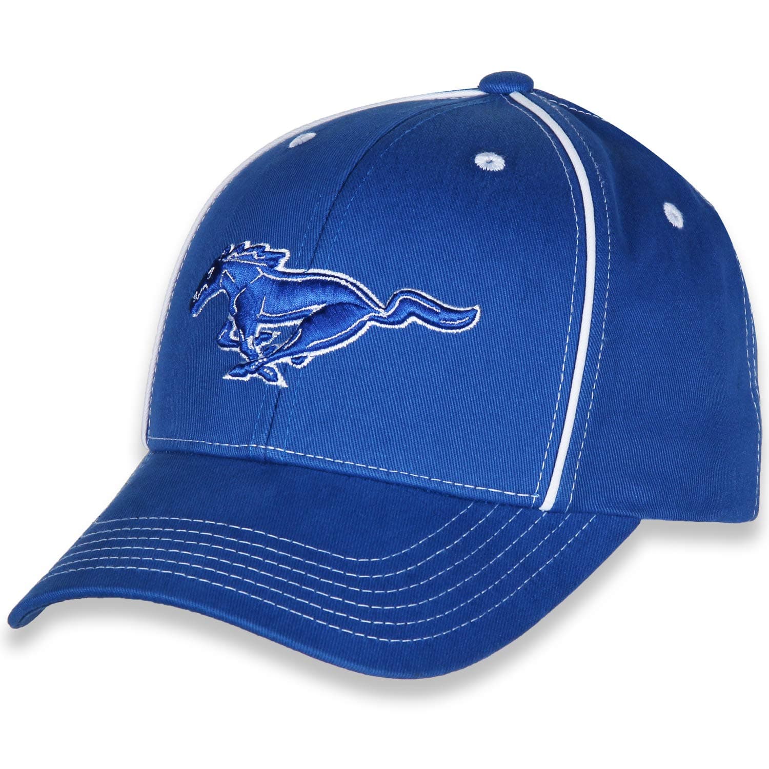 Ford Mustang Logo White Piping Blue Hat