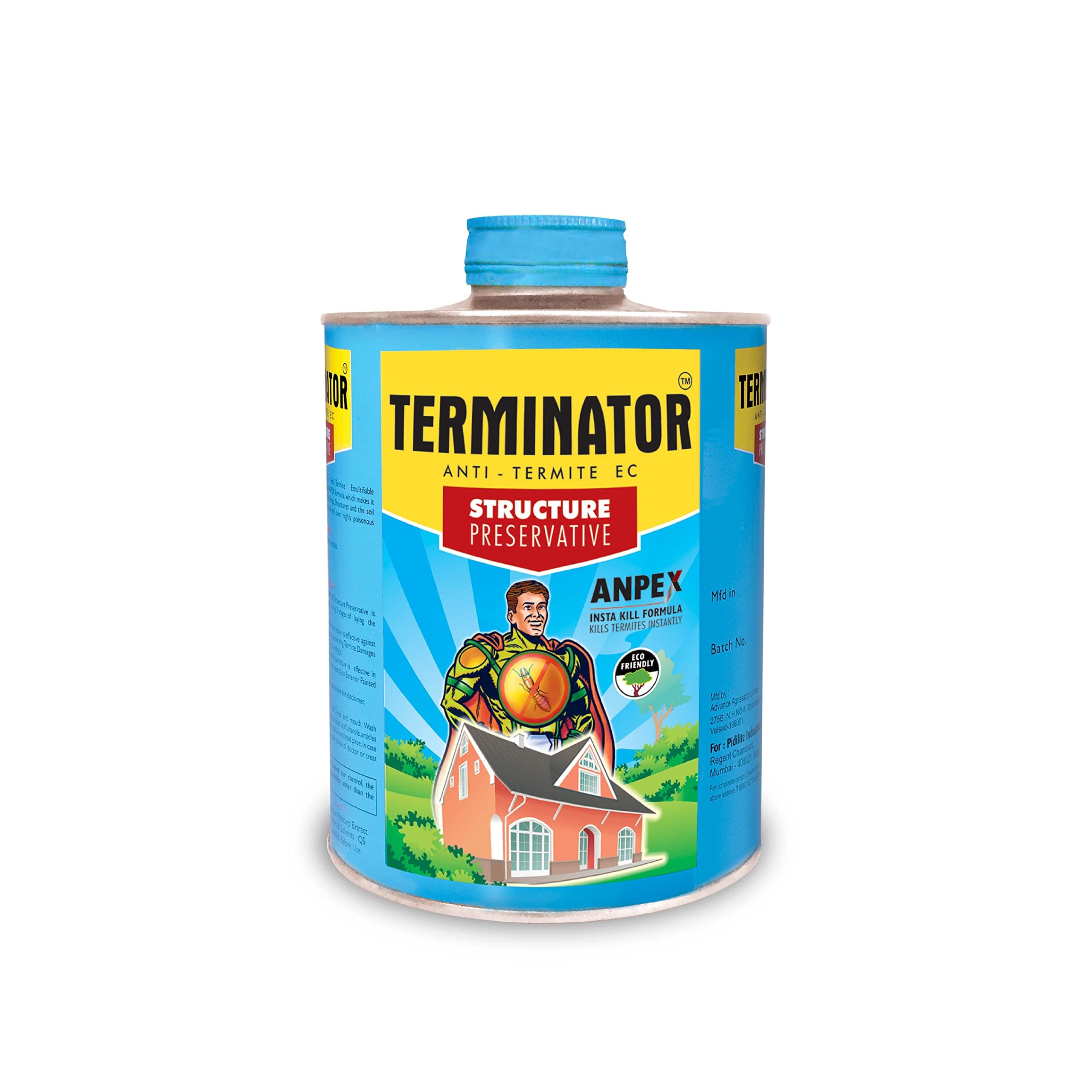 Terminator Pidilite Structure Preservative | Controls Termites, Borers & Fungus in Buildings & Soil | Safe Herbal Formulation | 5 Liter