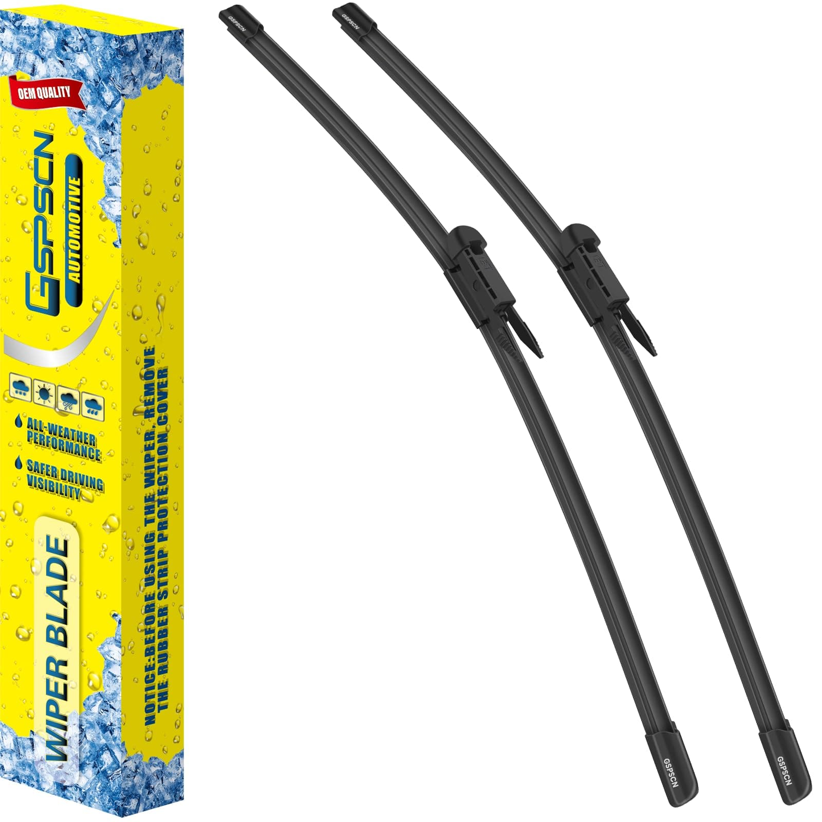 2 Wipers Replacement For Chevy Avalanche 09-07,Silverado Suburban Tahoe 13-07 /GMC Sierra 13-07 Yukon 14-07 /Escalade ESV 14-07,EXT 09-07,Original Equipment Windshield Wiper Blades 22"+22" (Set of 2)