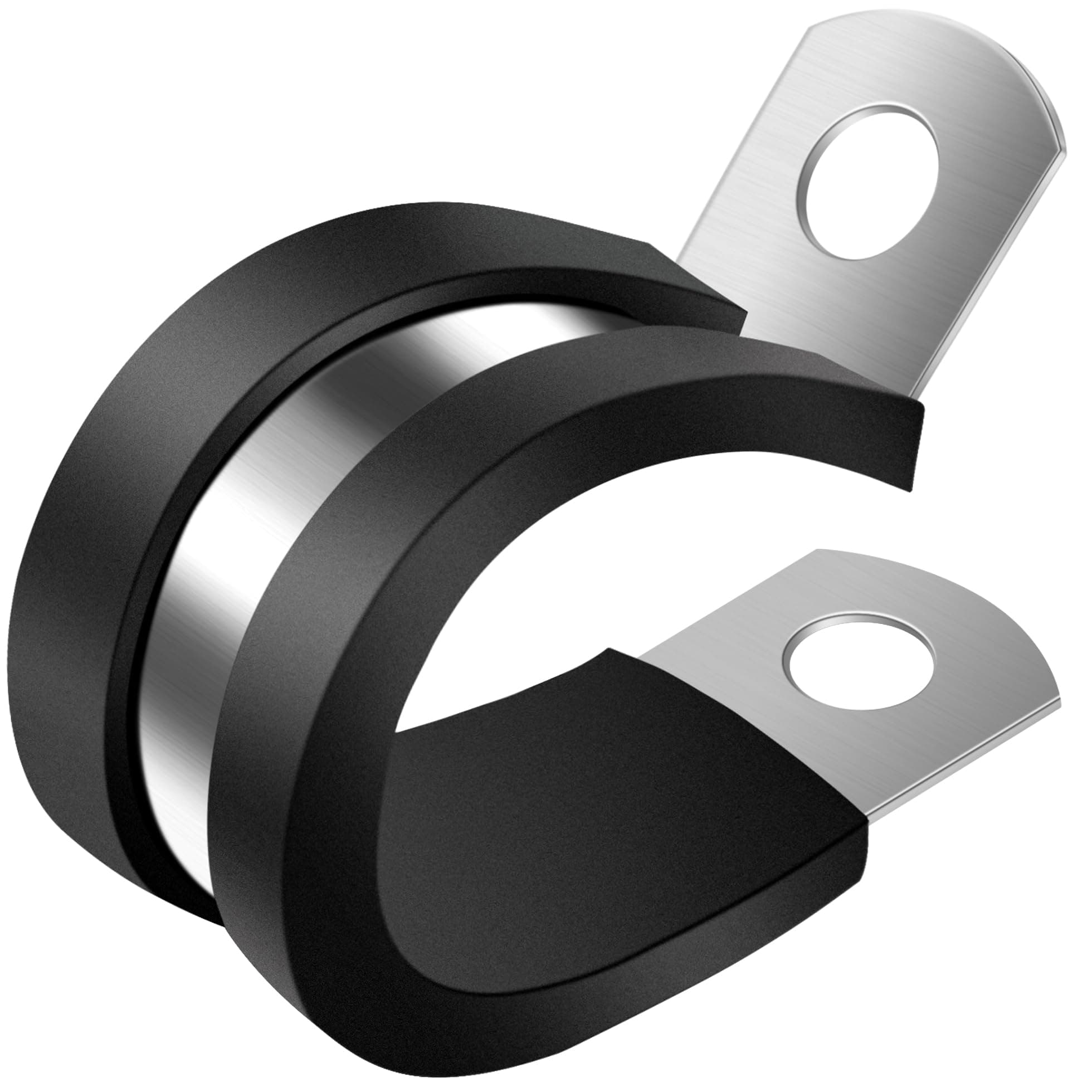 ZIPCCI 1-3/4 Inch Cable Clamp, 10 Pack Rubber Wiring Clamp, Stainless Steel Pipe Clips for Tube Holder, Wire Cord Tubing Bracket Installation (44mm)