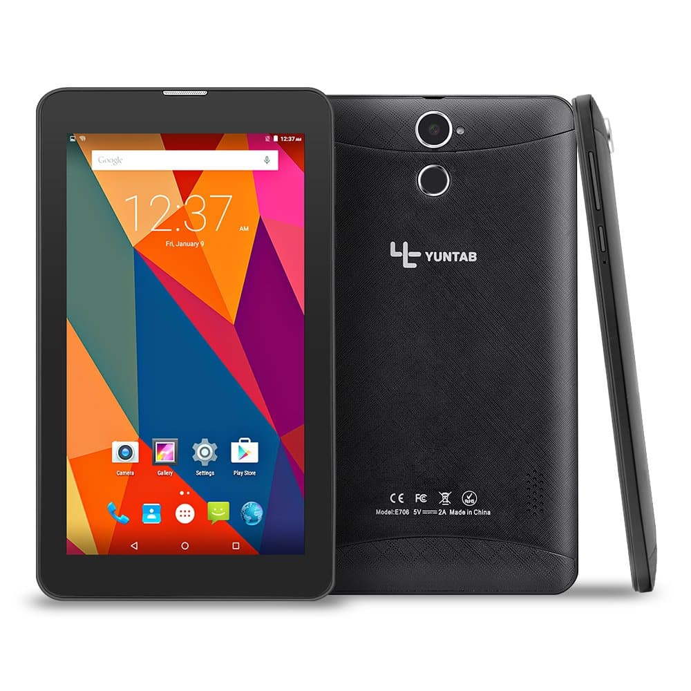 YUNTAB 7 Inch Android Tablet, RAM 1GB +ROM 8GB, HD IPS Screen,Android 6.0 OS,with Dual SIM Slot, WI-FI ,GPS,Bluetooth, Support 2G, 3G (Silver)
