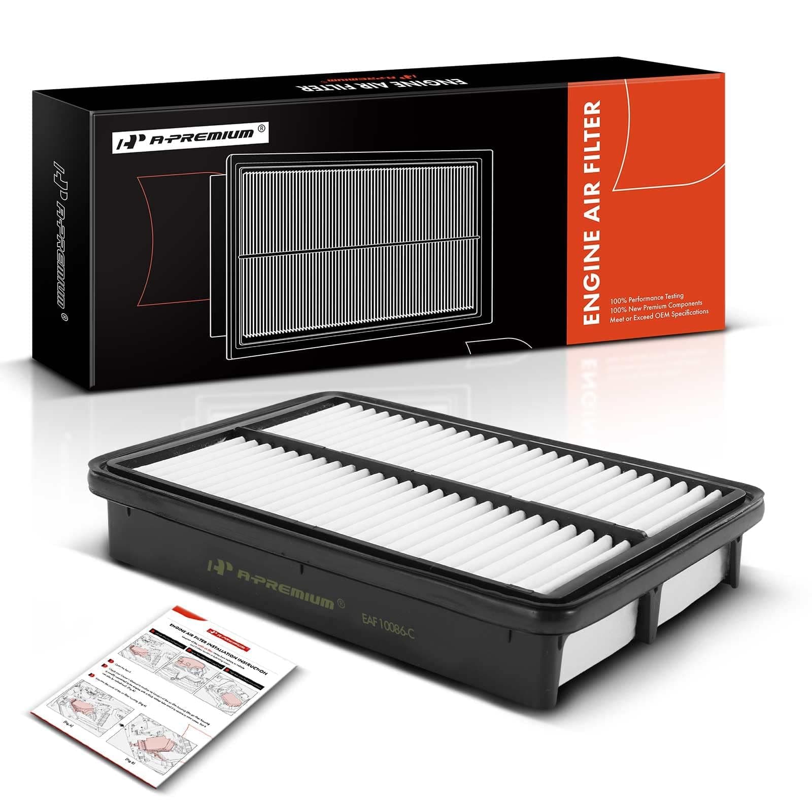 A-Premium Engine Air Filter Compatible with Hyundai Tucson 2005-2009 & Kia Sportage 2005-2010, 2.0L 2.7L, Rigid Panel, Replace# 28113-08000