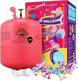 Monster Gas 22L Helium Tank For Balloons At Home, Balloon Helium Tank Up To 100 Latex Balloons, Small Helium Tanks