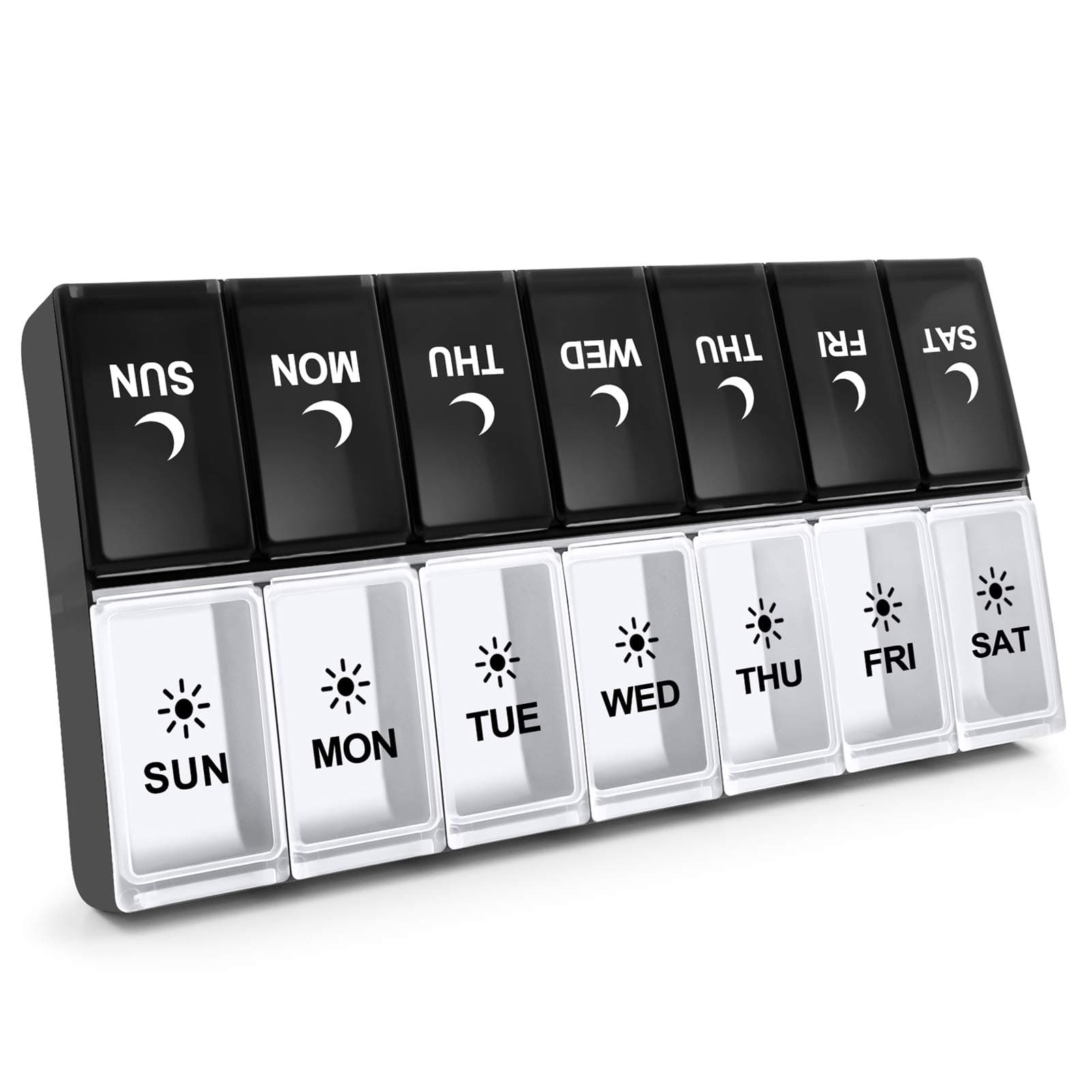 Aigret Future Large Pill Organizer Black&Clear