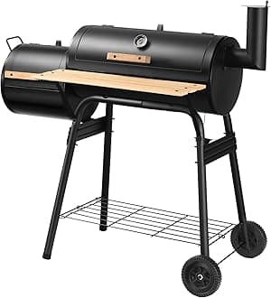 Giantex BBQ Grill Charcoal Barbecue Grill Outdoor Pit Patio Backyard Home Meat Cooker Smoker with Offset Smoker