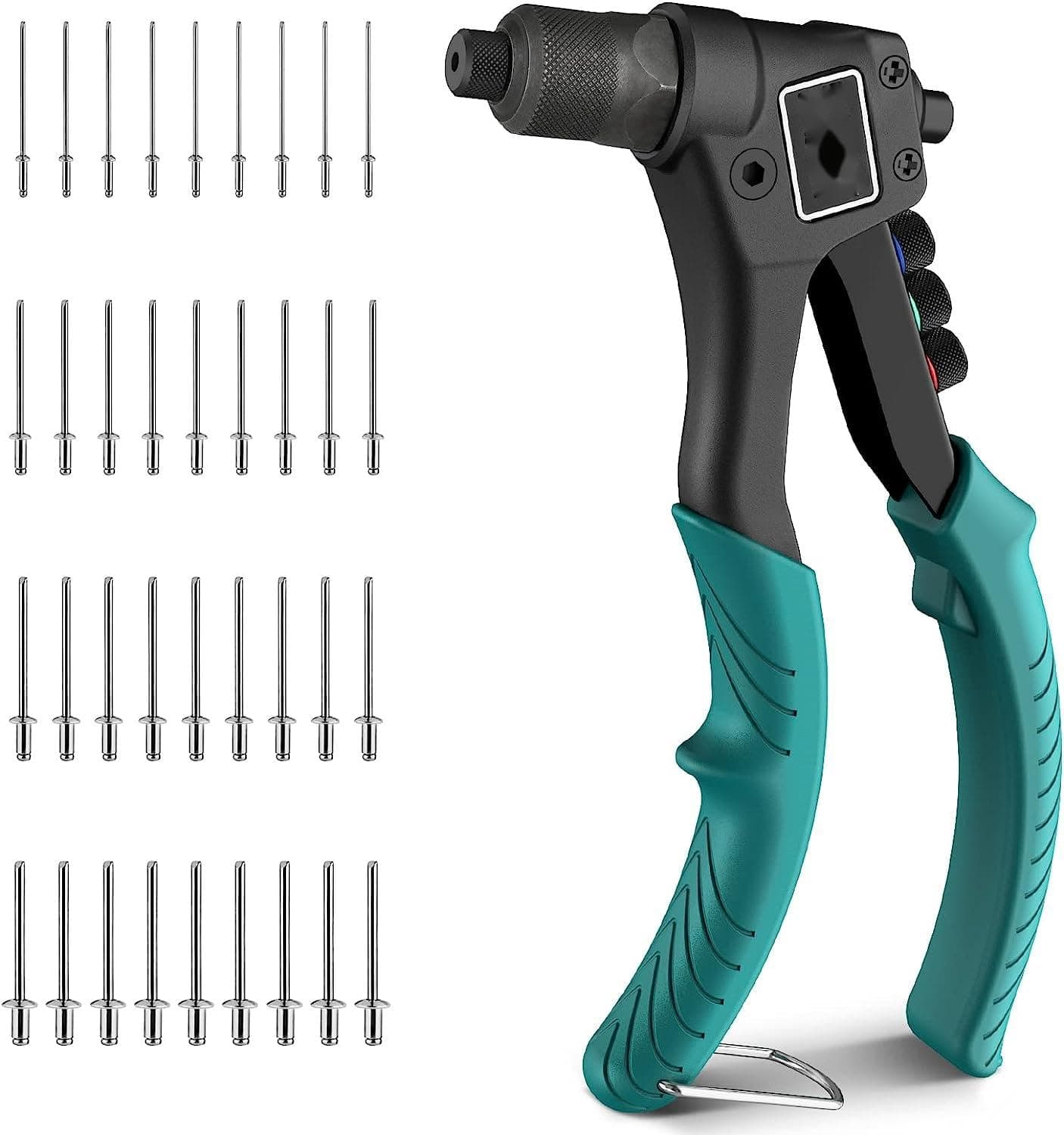 Riveter Set Rivet Pliers Blind Rivet Pliers with 100 Rivets in 4 Sizes Rivets Set at Professional Level for DIY