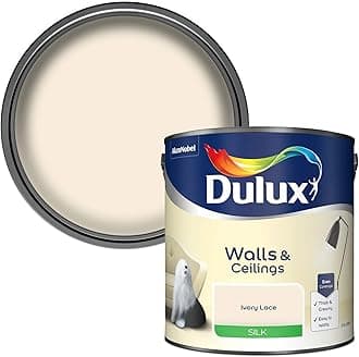 Dulux Silk Emulsion Paint For Walls And Ceilings - Ivory Lace 2.5 Litres