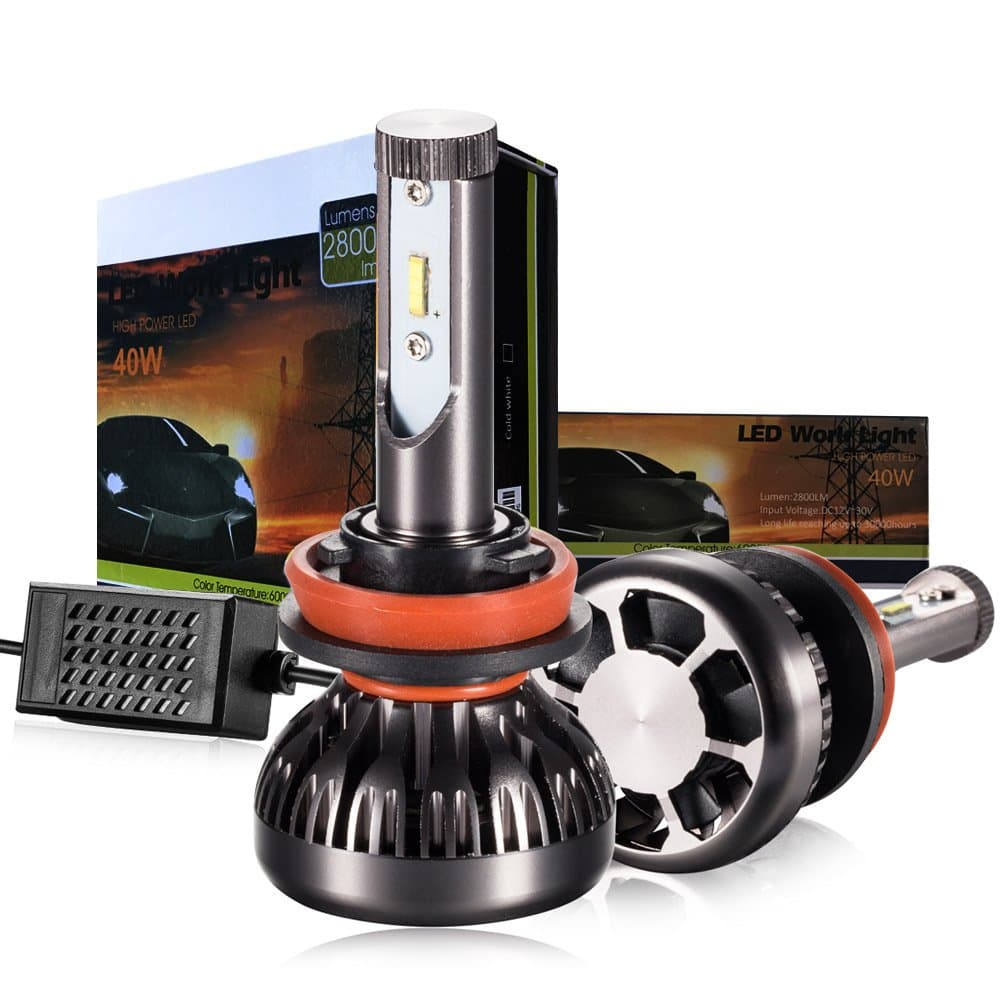 H11 LED Headlight bulbs, 6000K White H11 LED Bulb Headlight Extremely Bright CSP Chips Conversion Kit H8 H9