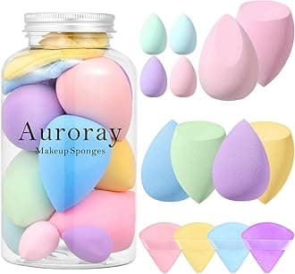 14 Pcs Makeup Sponge Set,Beauty Sponges Blender with 4 Pcs Powder Puff and 4 Pcs Mini Make up Sponges Birthday Gift,Mother's Day Gift for Women Liquid,Foundation,Powder,Concealer,Cream(Colorful)