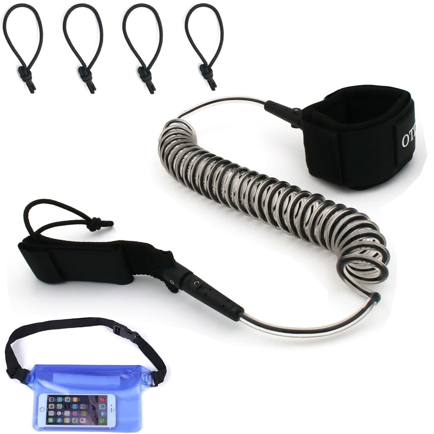 OUTJUN Black Leashes Package with Waist Pouch or Tie Down Straps