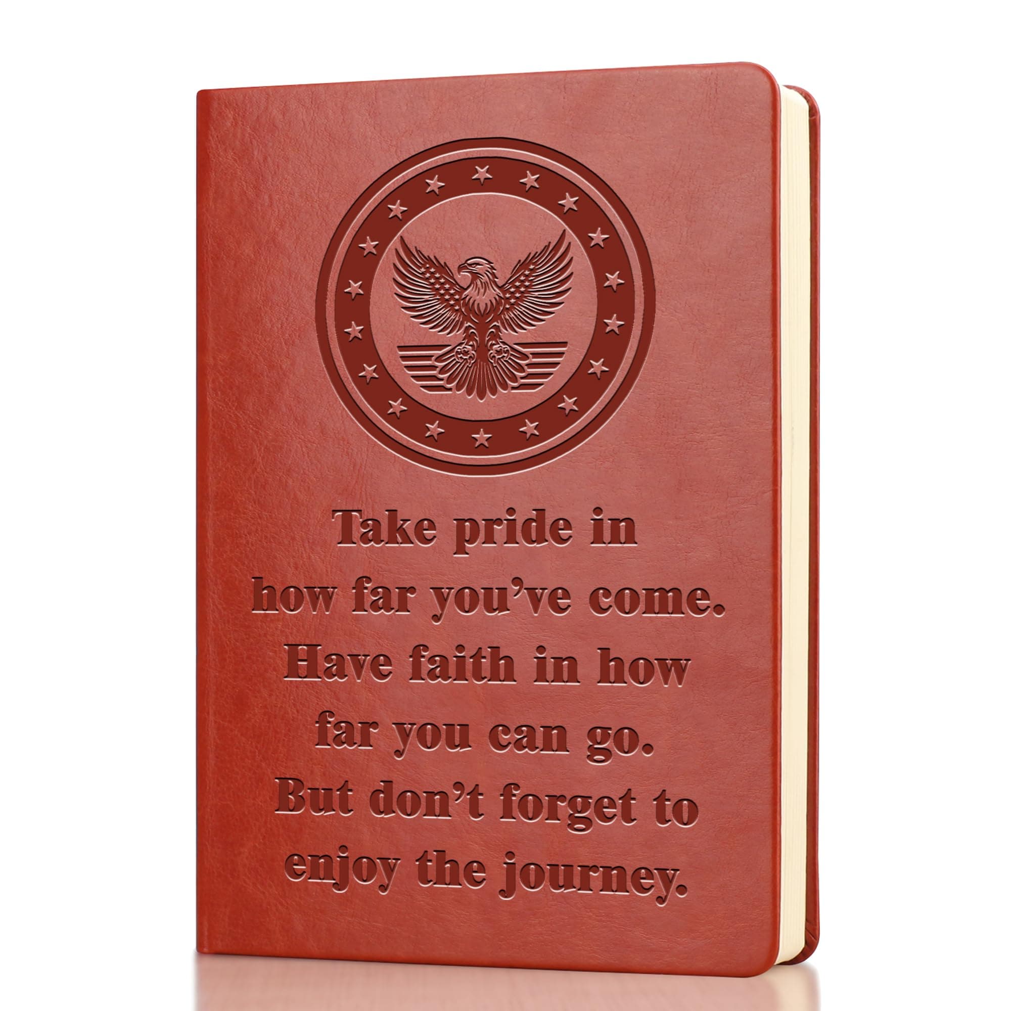 Army Leather Notebook Gift Take Pride in How Far You Have Come Military Deployment Gifts Graduation Gifts (take pride-Army)