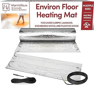 Electric Radiant Floor Heating for Carpet, Laminate and Floating Wood Floors - 60 sq.ft. Cut-and-Turn for Custom Fit – Ultra-Thin Heated Mat - WarmlyYours Environ 1.5 x 40 ft., 120V, 12 Watts/sq.ft.
