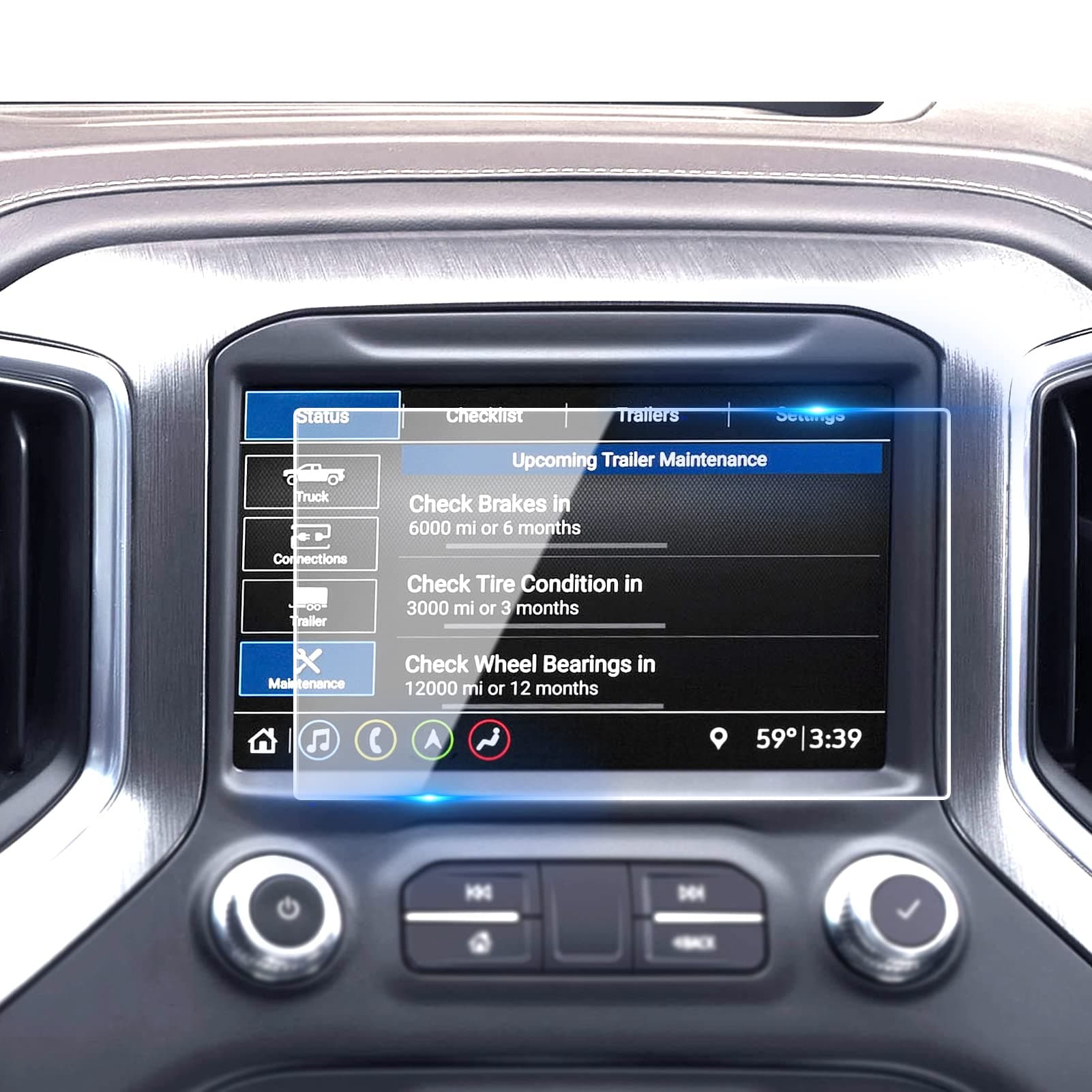 Moonlinks GMC Screen Protector for 2015-2020 GMC Sierra and Silverado 1500 2500HD 3500HD, 9H hardness Anti Glare Scratch Fingerprint Tempered Glass Center 8-Inch Navigation Screen Protector