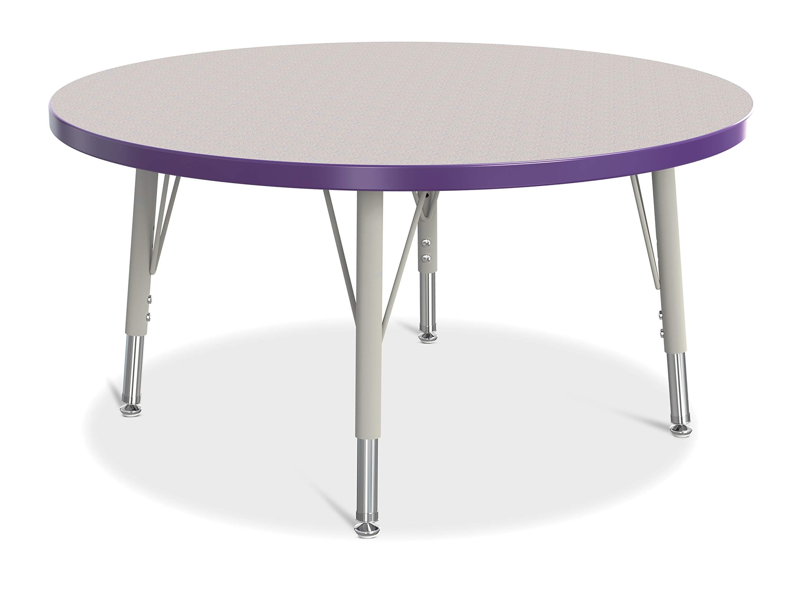 Jonti-Craft Berries 6488JCE004 Round Activity Table, E-Height (15"-24" Adjustable Height), 36" Diameter, Gray/Purple/Gray