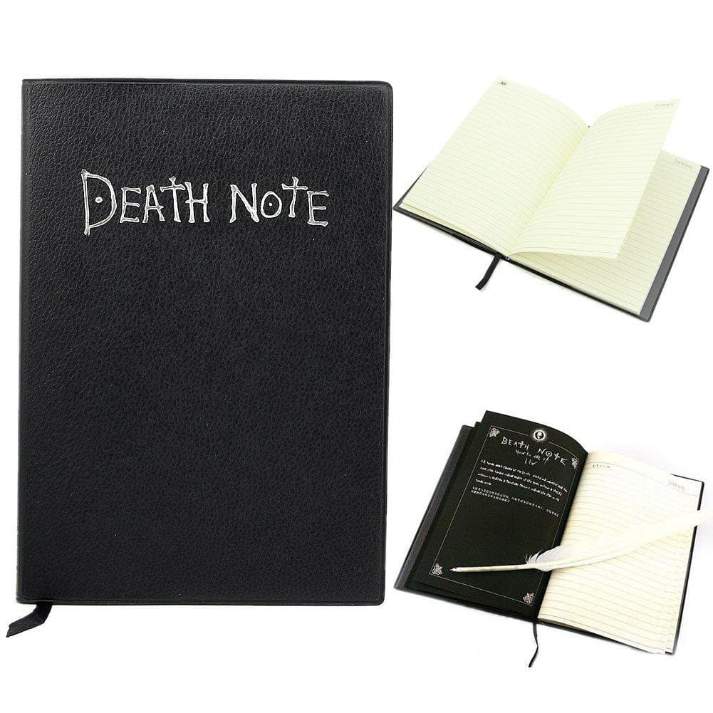 Anime Theme Note Book Death Botebook Cosplay Notebook New School Large Writing Journal 20.5cm14.5cm + Gift Pen Material: Feather