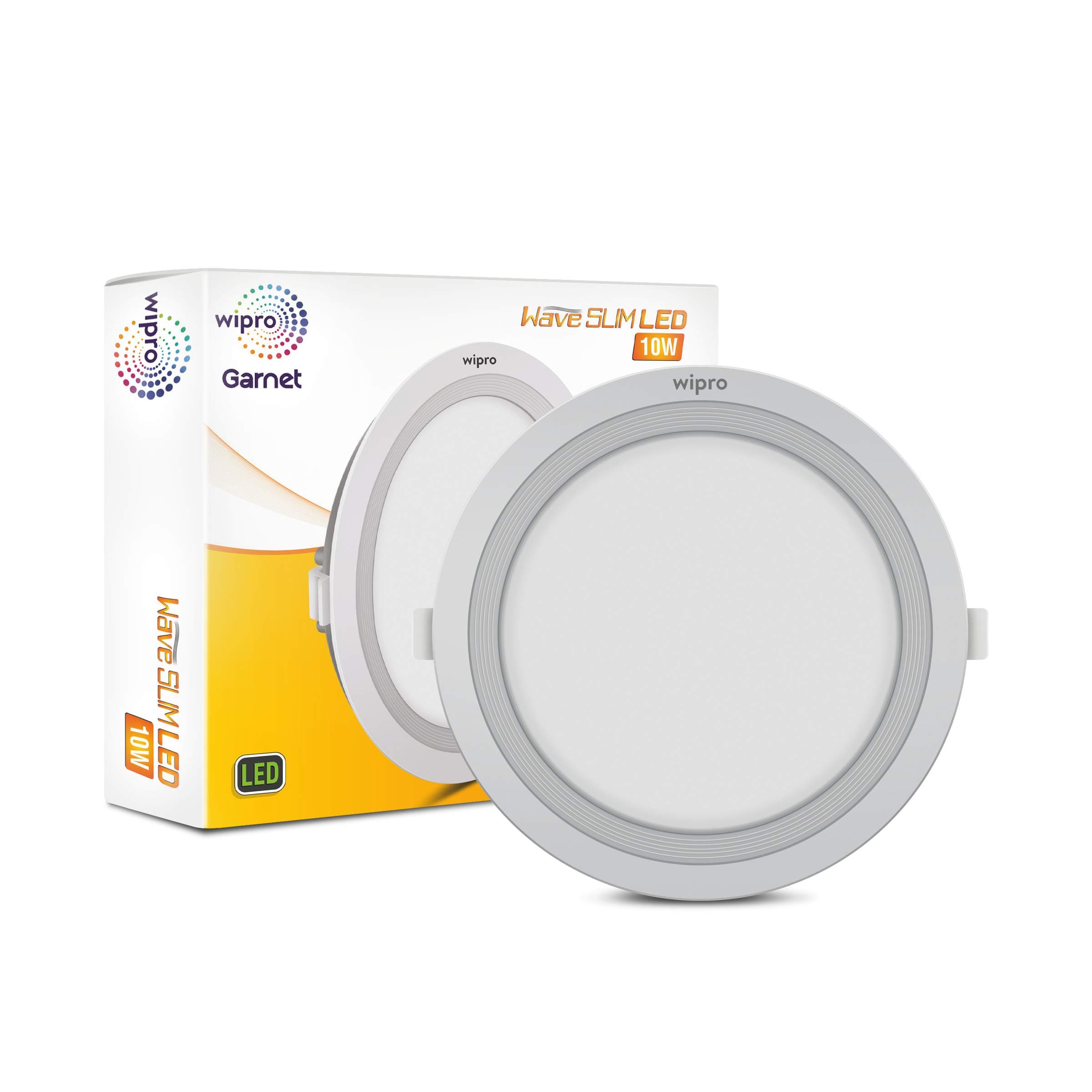 Wipro D711060 Garnet 10-Watt Wave Slim Panel Light (Cool Day Light, White, Round)