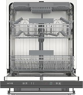 HYE Dishwasher - Integrated Dishwasher with 16 Place Settings, 60cm, Full Size & Built-In Design, Silver, ECO Program, Quick Wash, Quiet (47 dB) - DW01B16PS19