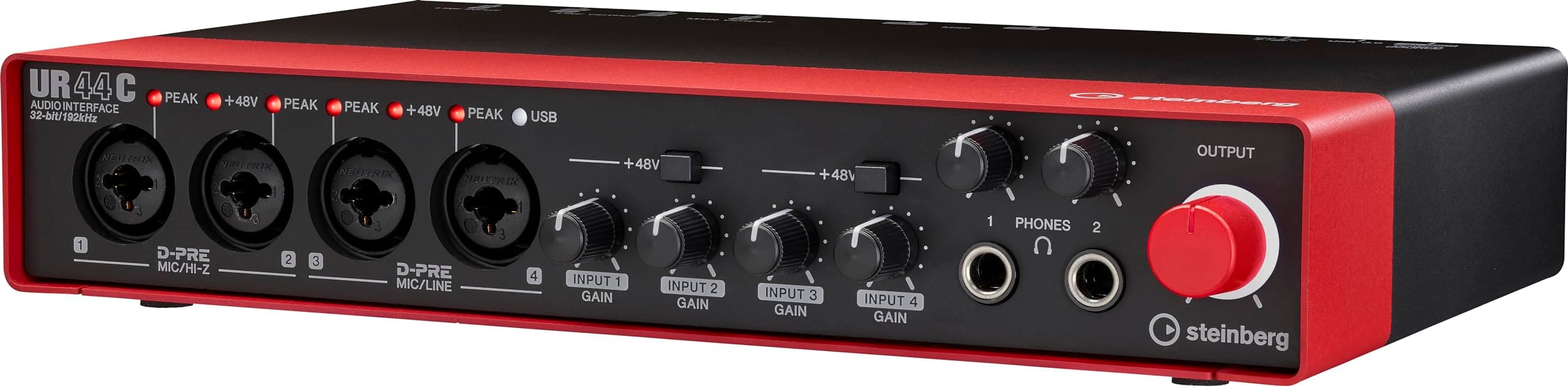 UR44C 6x4 USB 3.0 Audio Interface with Cubase AI and Cubasis LE, Red