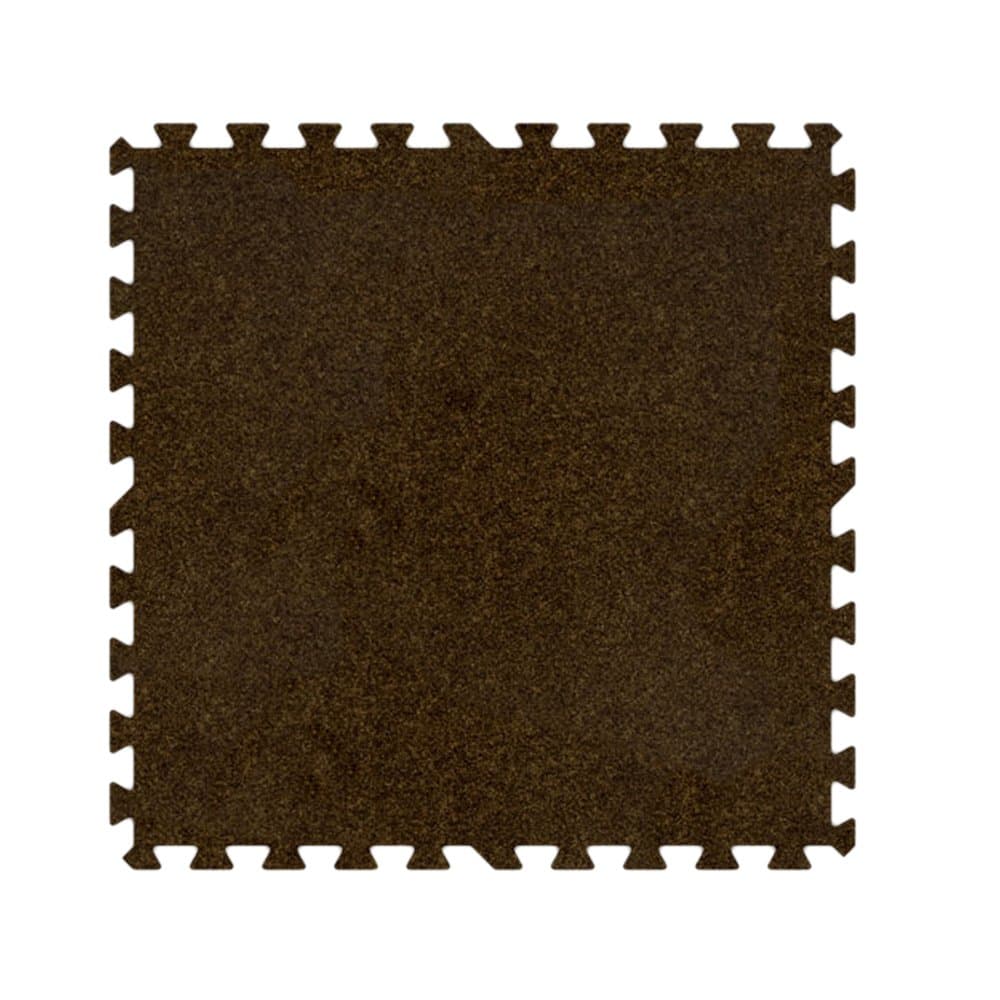 EVA Foam Rubber Interlocking Premium Soft Carpets 16' x 16' Set Brown
