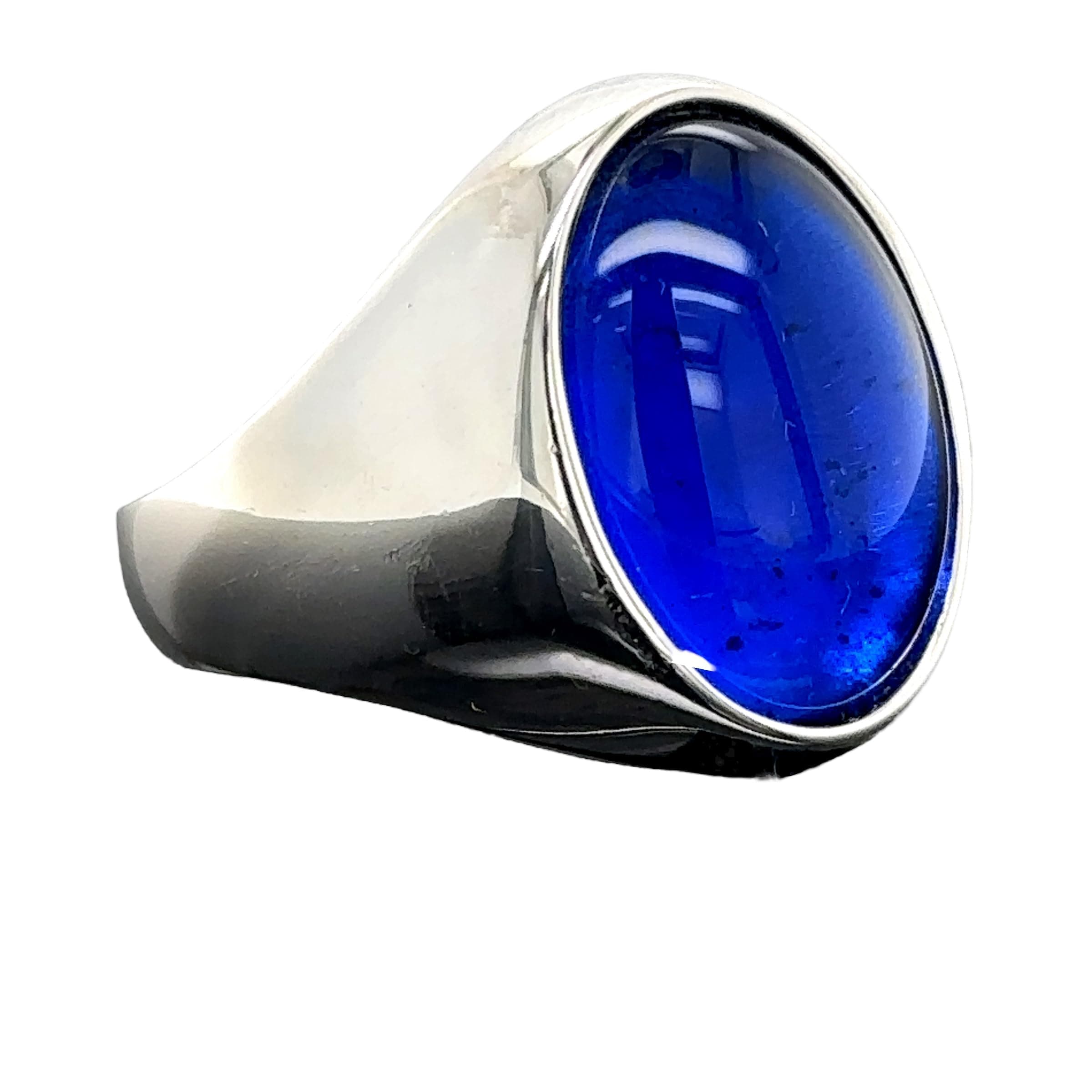 Silver Ottoman-Style Sapphire Men's Ring by Mercan Silver