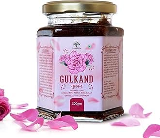 Vanalaya Natural Organic Gulkand Prepared Using Damask Rose Enhanced with Cardamon -300 Grams