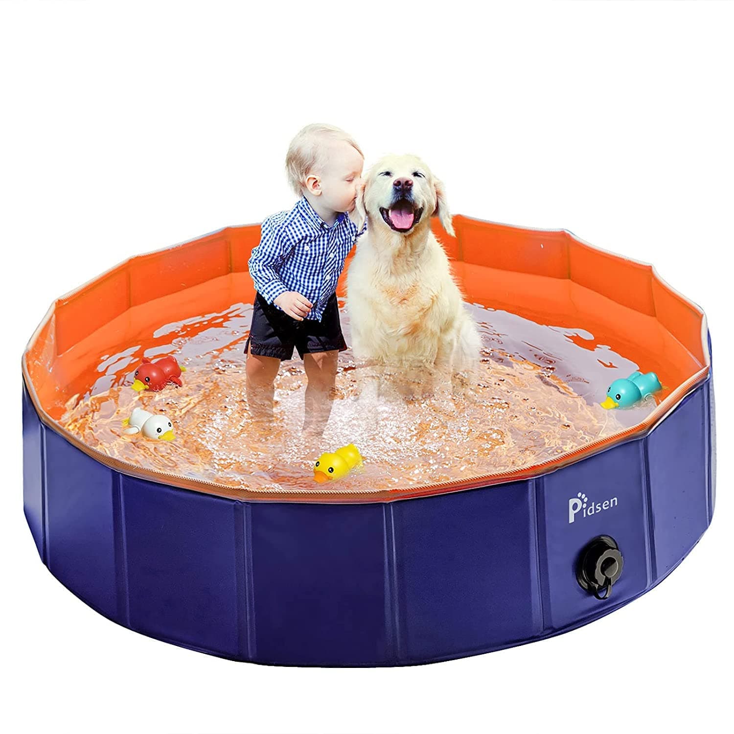 Foldable Pet Swimming Pool 39.4''.D x 11''.H Portable Dog Pool Kids Pets Dogs Cats Outdoor Bathing Tub Bathtub Water Pond Pool & Kiddie Pools (,Orange)