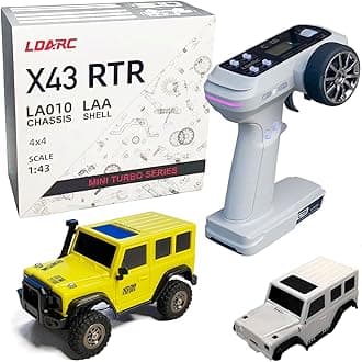 LDARC 1/43 Mini Climbing RC CAR 1:43 Full Scale RC Truck(2.4GHZ) RTR Include 1pc White case for DIY (Lemon Yellow)