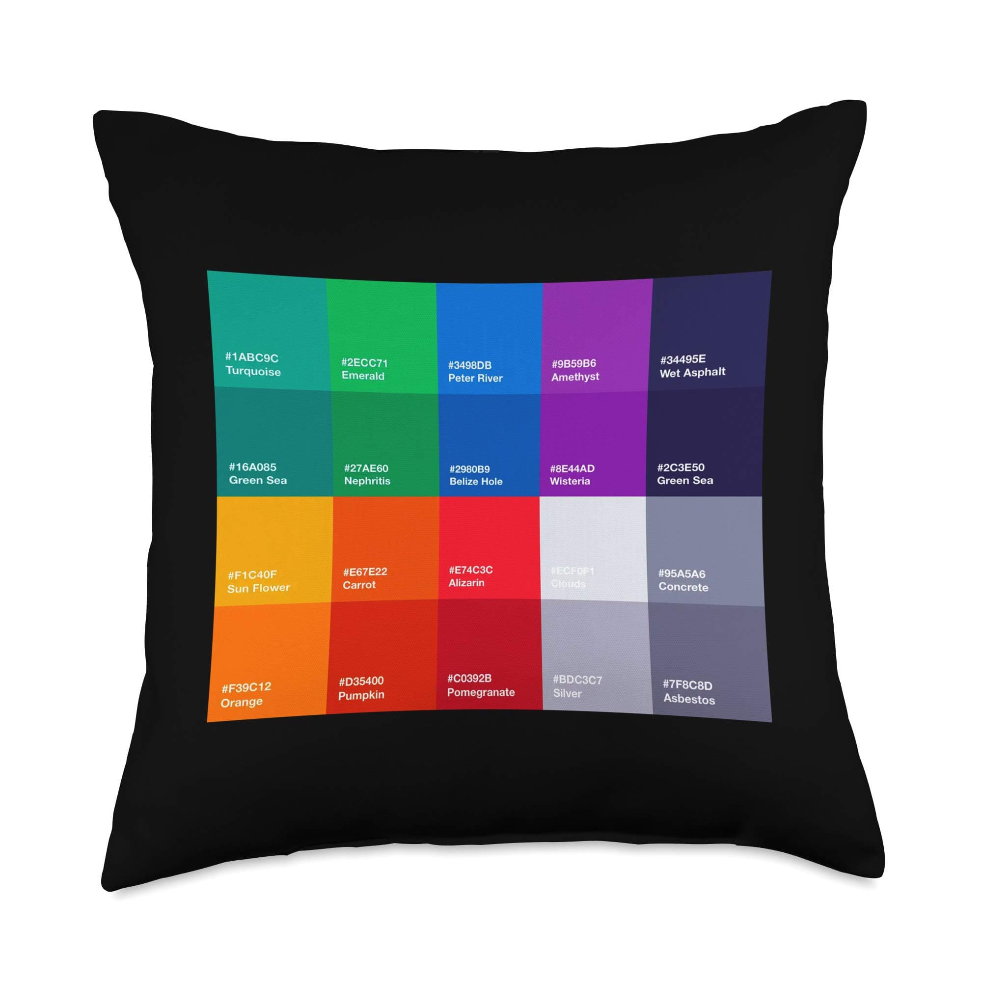 All Things Geek by MCMA Flat UI Palette Graphic Design Throw Pillow, 18x18, Multicolor