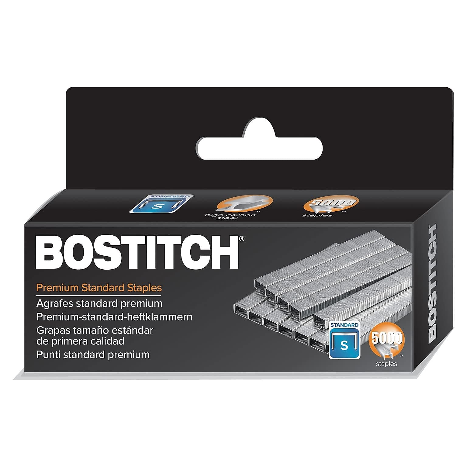 Bostitch Office Premium Staples for Jam-Free Stapling, 0.25 Inch, Full Strip, 5,000 Staples/Box