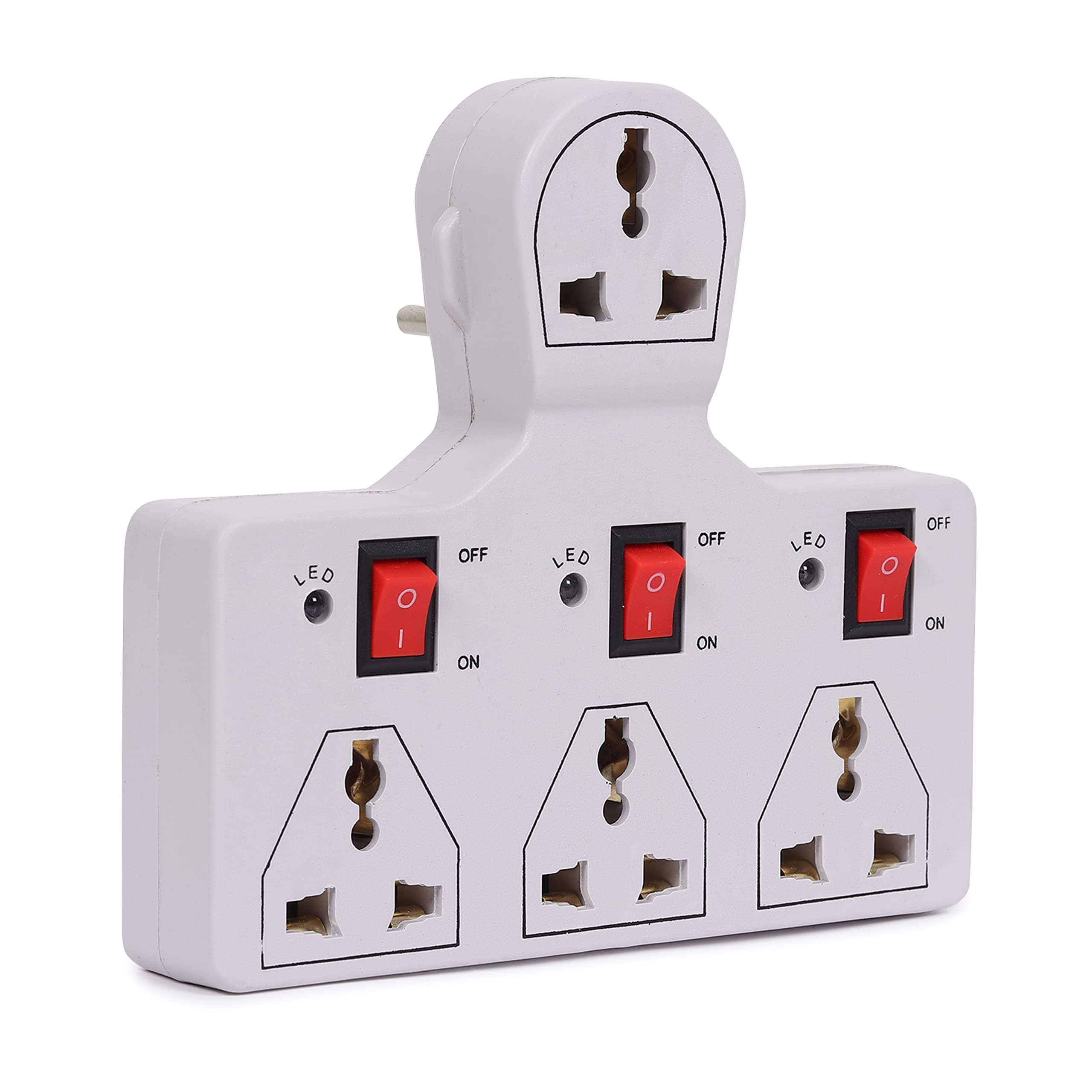 Digiway 4 Universal Socket 3 Switch Multiplug Sockets Extension Board/Extension Cord