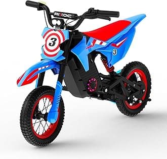 DK-12 Kids Electric Dirt Bike | 25KM/h Adjustable Speed | 140lbs Load Capacity | IPX4 Waterproof | Gift for 3-8 Years Old (Blue)
